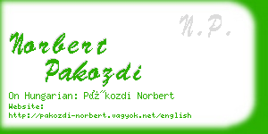 norbert pakozdi business card